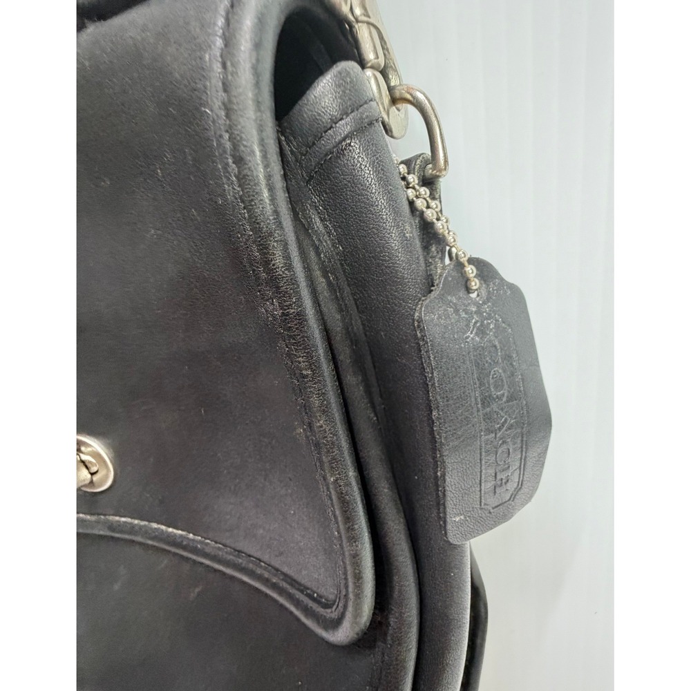 Vintage Coach Station Bag 9870 Black Leather Crossbody Satchel Made USA - Picture 3 of 16
